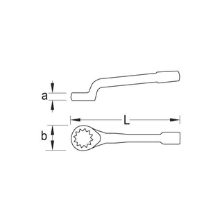 Gedore 1416480 Ring Slogging Spanner, Deep Offset 80 mm