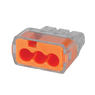 Ideal 30-1633 In-Sure Push-In Wire Connector, Model 33, 3-Port Orange, 5,000/box