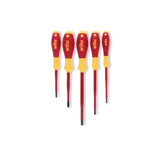 Wiha Tools 32059 Insulated SoftFinish Slotted / Phillips Screwdriver Set, 5 Pc.