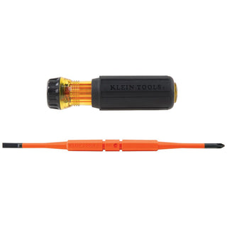 Klein Tools 32287 Flip-Blade Insulated Screwdriver, 2-in-1, Square Bit #1 and #2