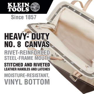 Klein Tools 5102-16 16" Canvas Tool Bag,Tan,16-Inch