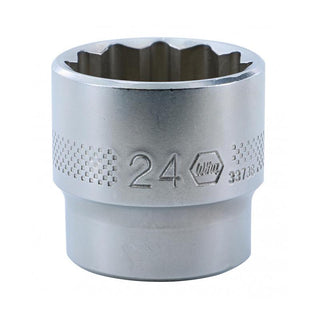 Wiha Tools 33784 3/8" Drive Socket, 12 Point, 24 mm