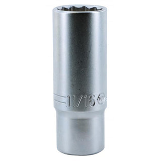 Wiha Tools 33746 3/8 Inch Drive Deep Socket, 12 Point, 11/16 Inch