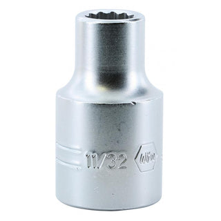 Wiha Tools 33808 12 Point, 1/2 Inch Drive Standard Socket, 11/32 Inch