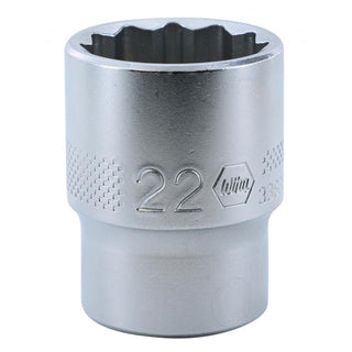 Wiha Tools 33838 1/2 Inch Drive Socket, 12 Point, 22 mm