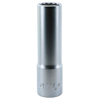 Wiha Tools 33854 1/2 Inch Drive Deep Socket, 12 Point, 9/16 Inch