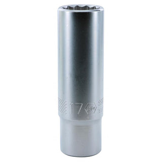 Wiha Tools 33873 1/2 Inch Drive Deep Socket, 12 Point, 17 mm