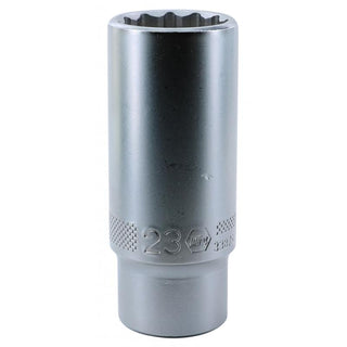 Wiha Tools 33879 1/2 Inch Drive Deep Socket, 12 Point, 23 mm