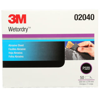 3M Wetordry Abrasive Sheet 213Q, 02040, P320, 9 in x 11 in, 50 sheets
per carton