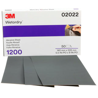 3M Wetordry Abrasive Sheet 401Q, 02022, 1200, 5 1/2 in x 9 in