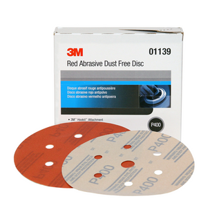 3M Hookit Red Abrasive Disc Dust Free, 01139, 6 in, P400, 50 discs per
carton