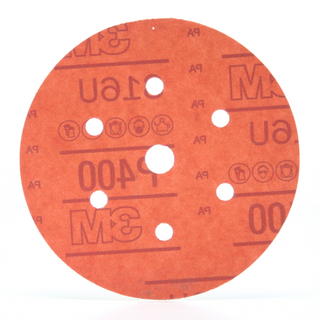 3M Hookit Red Abrasive Disc Dust Free, 01139, 6 in, P400, 50 discs per
carton