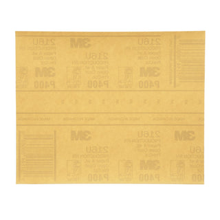 3M Gold Abrasive Sheet, 02539, P400 grade, 9 in x 11 in, 50 sheets per
pack