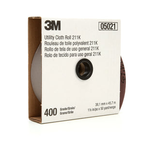 3M Utility Cloth Roll 211K, 400 J-weight, 1 in x 50 yd, Full-flex