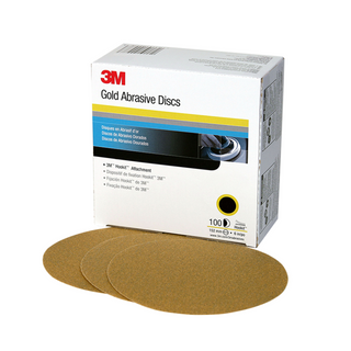 3M Hookit Gold Disc 236U, 00979, 6 in, P180, 100 discs per carton