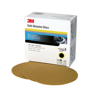 3M Hookit Gold Disc 236U, 00981, 6 in, P120, 100 discs per carton