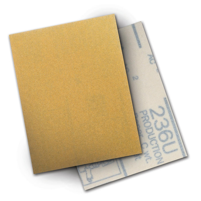3M Hookit Paper Sheet 236U, P80 C-weight, 3 in x 4 in, 50/Carton