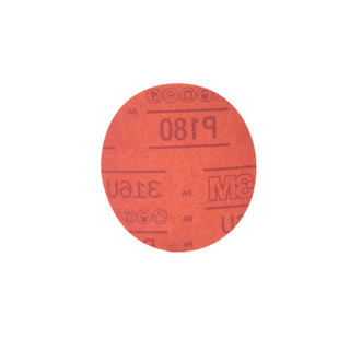 3M Hookit Red Abrasive Disc, 01298, 5 in, P180, 50 discs per carton