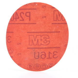 3M Hookit Red Abrasive Disc, 01296, 5 in, P240, 50 discs per carton