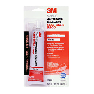 3M Marine Adhesive Sealant 5200FC, Fast Cure, White, 3 oz Tube