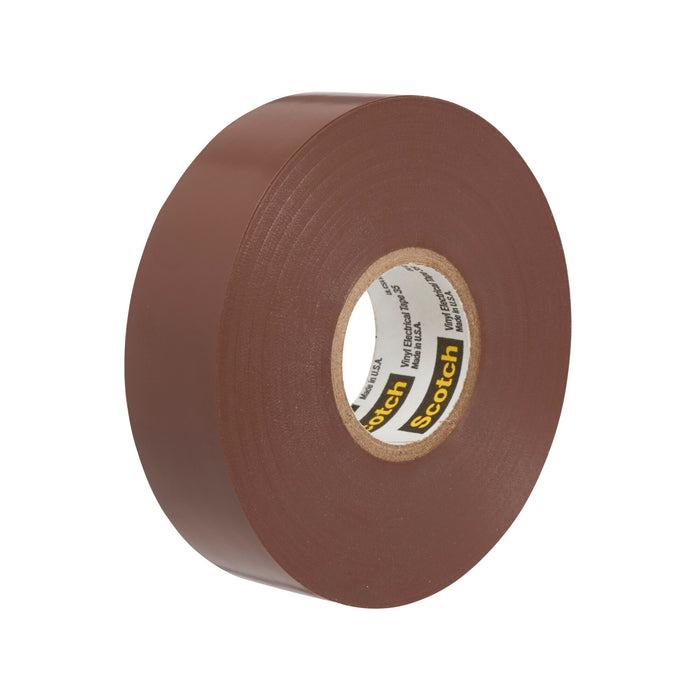 Scotch® Vinyl Color Coding Electrical Tape 35, 1/2 in x 20 ft, Brown