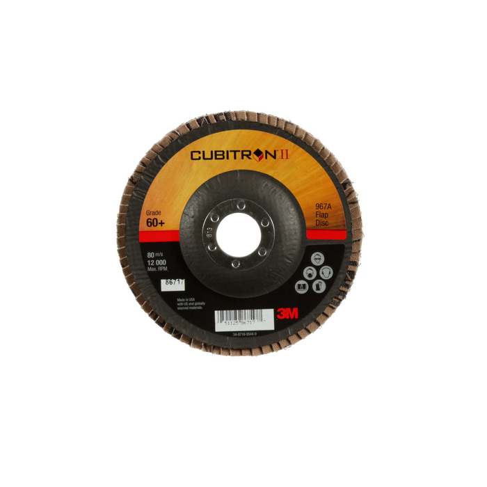 3M Cubitron II Flap Disc 967A, 60+, T29, 5 in x 7/8 in