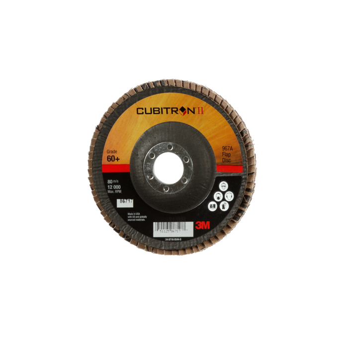3M Cubitron II Flap Disc 967A, 60+, T29, 5 in x 7/8 in