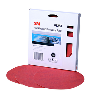 3M Red Abrasive Stikit Disc Value Pack, 01253, 6 in, P220 grade