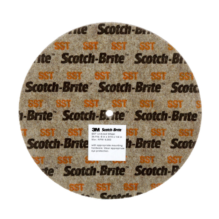 Scotch-Brite SST Unitized Wheel, 3 in x 3/4 in x 1/2 in 7A FIN