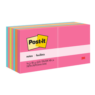 Post-it® Notes 654-14AN, 3 in x 3 in, Poptimistic Collection