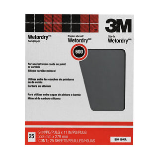 3M Pro-Pak Wetordry Sanding Sheets 88599NA, 9 in x 11 in, 1500A grit,
25 sht pk