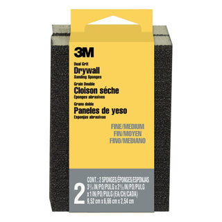 3M Drywall Sanding Sponge 19093, Dual Grit Block, 2 5/8 in x 3 3/4 in x 1 in