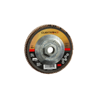 3M Cubitron II Flap Disc 967A, 40+, T29 Quick Change, 4-1/2 in x
5/8"-11, Giant