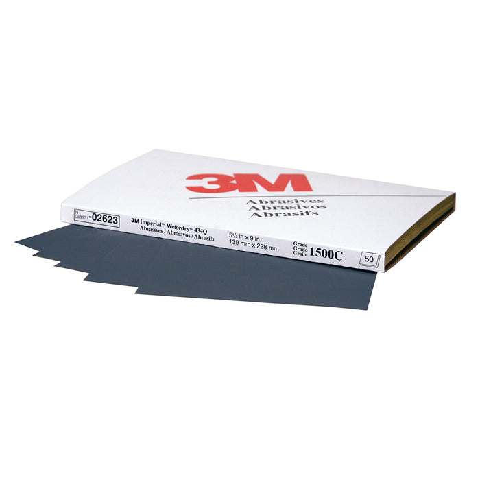 3M Wetordry Abrasive Sheet, 02623, 1500, heavy duty, 5 1/2 in x 9 in