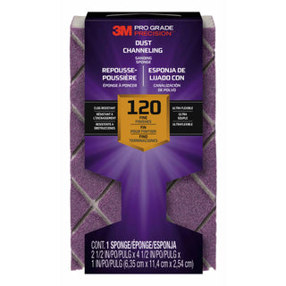 3M Pro Grade Precision Dust Channeling Block Sanding Sponge 120 grit
Fine