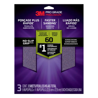 3M Pro Grade Precision Faster Sanding Sanding Sheets 60 grit Coarse,
26060TRI-3