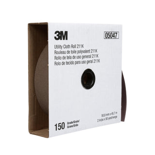 3M Utility Cloth Roll 211K, 150 J-weight, 8 in x 50 yd, ASO, Full-flex