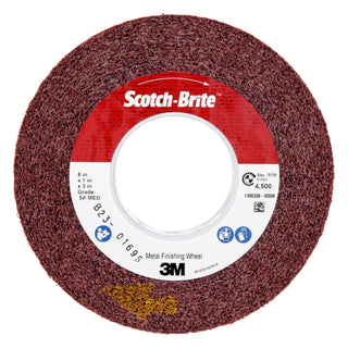 Scotch-Brite Metal Finishing Wheel, MF-WL, 5A Medium, 8 in x 1 in x 3
in