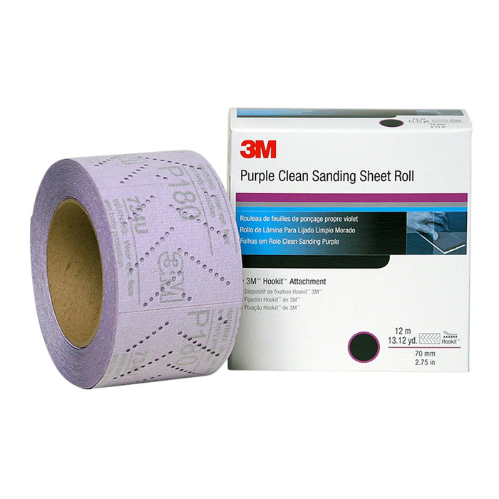 3M Hookit Purple Clean Sanding Sheet Roll 334U, 30700, P800, 70 mm x
12 m