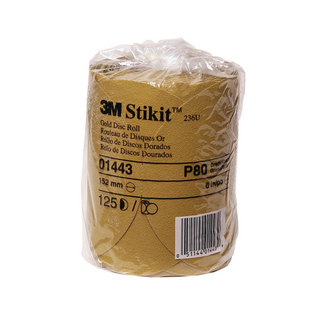 3M Stikit Gold Disc Roll, 01443, 6 in, P80A, 125 discs per roll