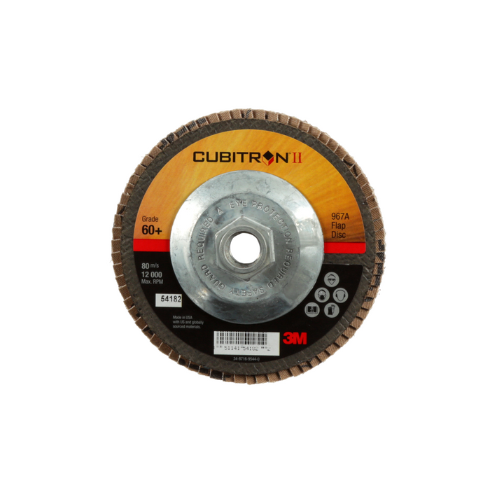 3M Cubitron II Flap Disc 967A, 60+, T27, 5 in x 5/8"-11