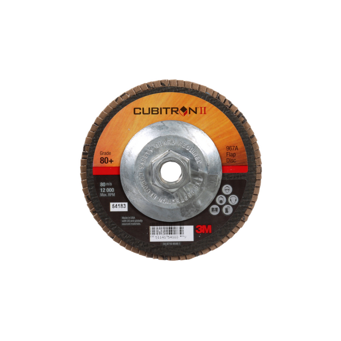 3M Cubitron II Flap Disc 967A, 80+, T27, 5 in x 5/8"-11