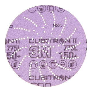 3M Xtract Cubitron II Film Disc 775L, 150+, 5 in, Die 500LG,
50/Carton