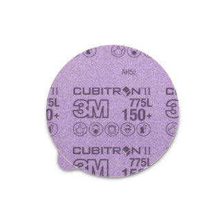 3M Cubitron II Stikit Film Disc 775L, 150+, 6 in x NH, Linered w/Tab,
Die 600Z