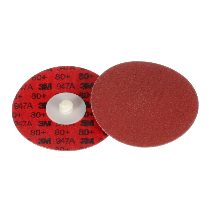 3M Cubitron II Roloc Durable Edge Disc 947A, 80+, X-weight, TR,
Maroon, 3 in