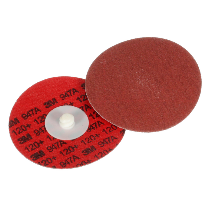 3M Cubitron II Roloc Durable Edge Disc 947A, 120+, X-weight, TR,
Maroon, 4 in