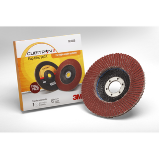 3M Cubitron II Flap Disc 967A, 40+, T27, 4-1/2 in x 7/8 in, 10
ea/Case