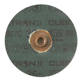 3M Cubitron II Roloc Fibre Disc 987C, 36+, TS, 4 in, Die RS400BB,
25/Carton