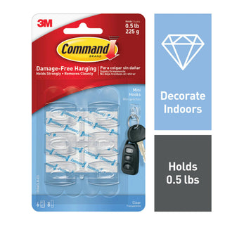 Command Mini Clear Hooks 17006CLR-ES