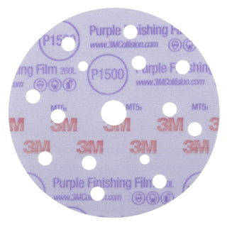 3M Hookit Purple Finishing Film Abrasive Disc 260L, 51154, 6 in, Dust
Free